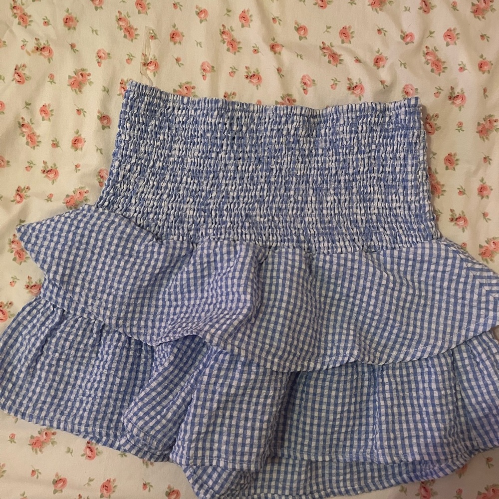ILLA ILLA Blue and White Gingham Skirt